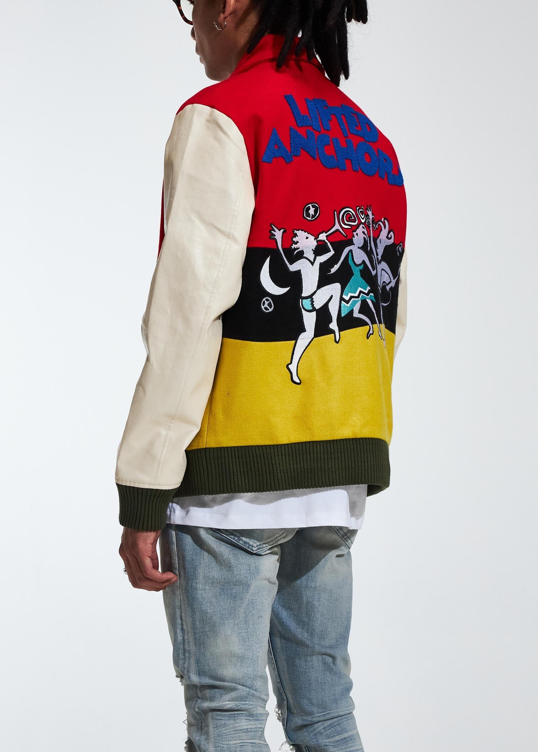 HOUSE PARTY VARSITY JACKET RED