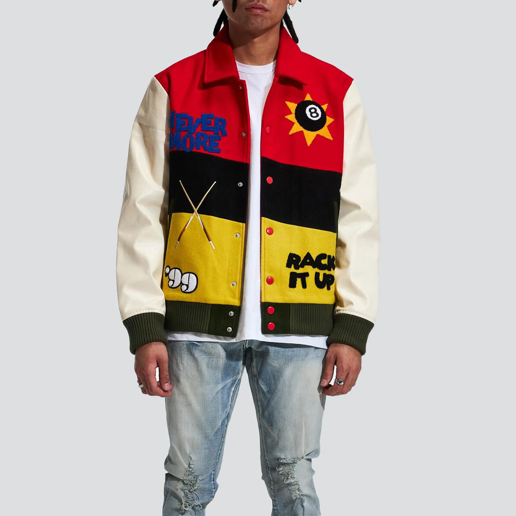 HOUSE PARTY VARSITY JACKET RED