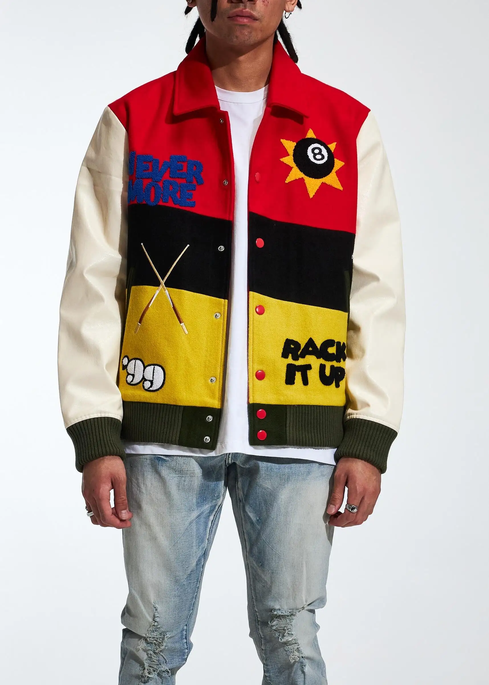 HOUSE PARTY VARSITY JACKET RED