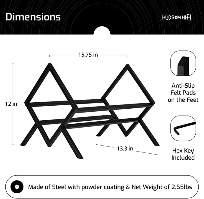 HUDSON HI-FI: KENSINGTON VINYL RECORD STORAGE BLACK HOLDER