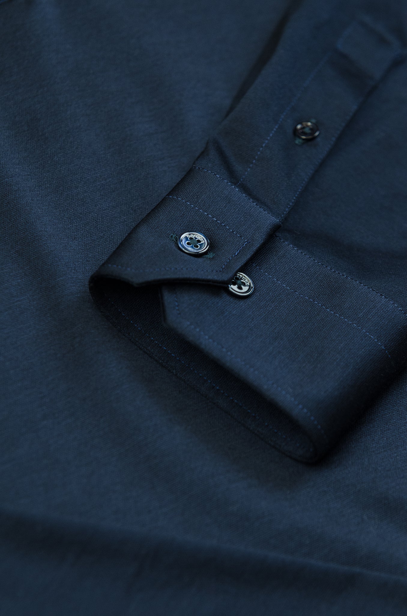 Jean long-sleeved polo in fine jersey (dark blue)