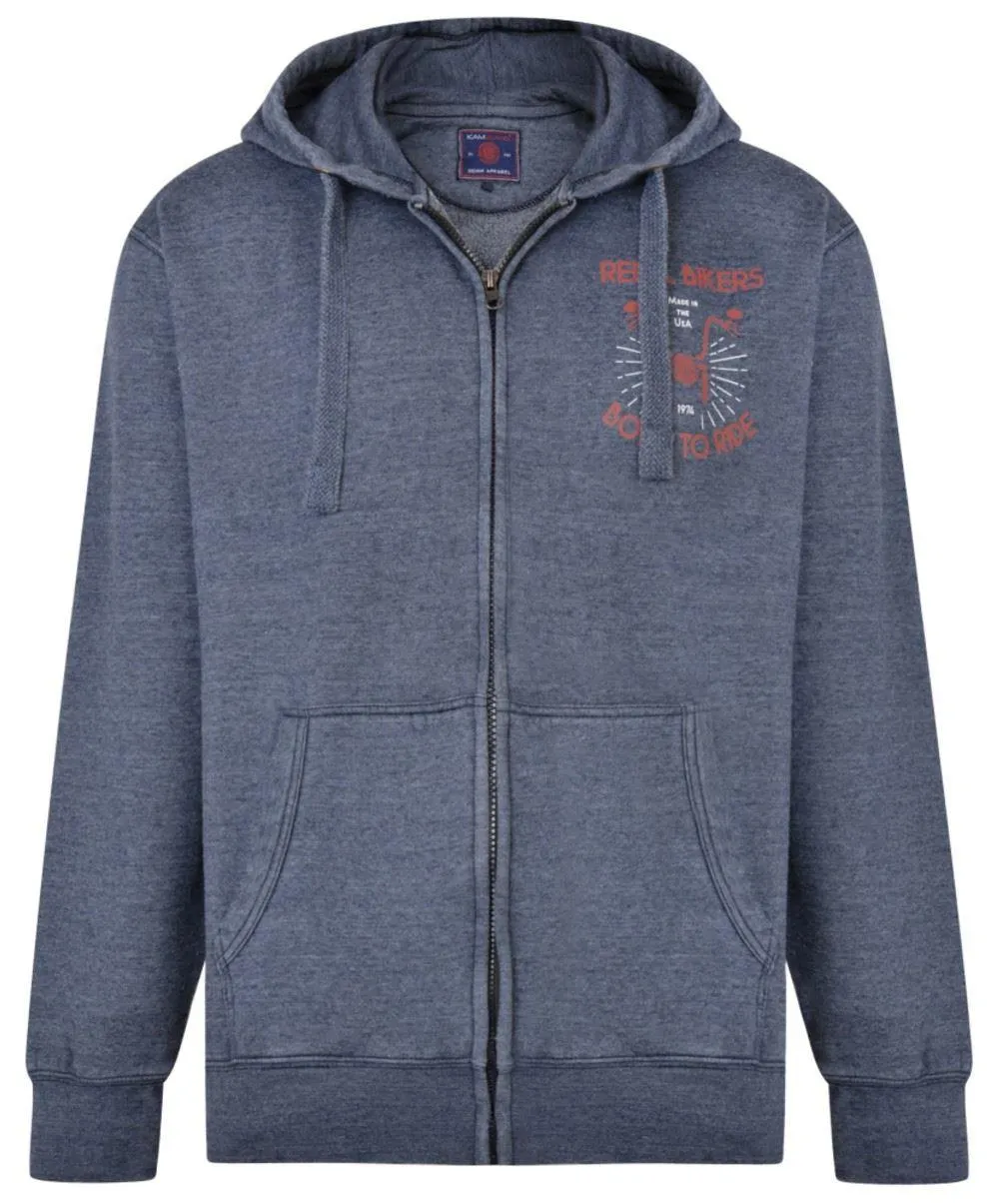 Kam Rebel Bikers Zip Hoody - Insignia Blue