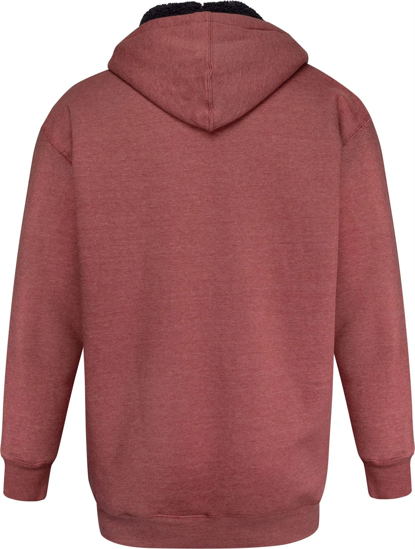 Kam Sherpa Lined Denim Apparel Hoodie - Burgundy Marl