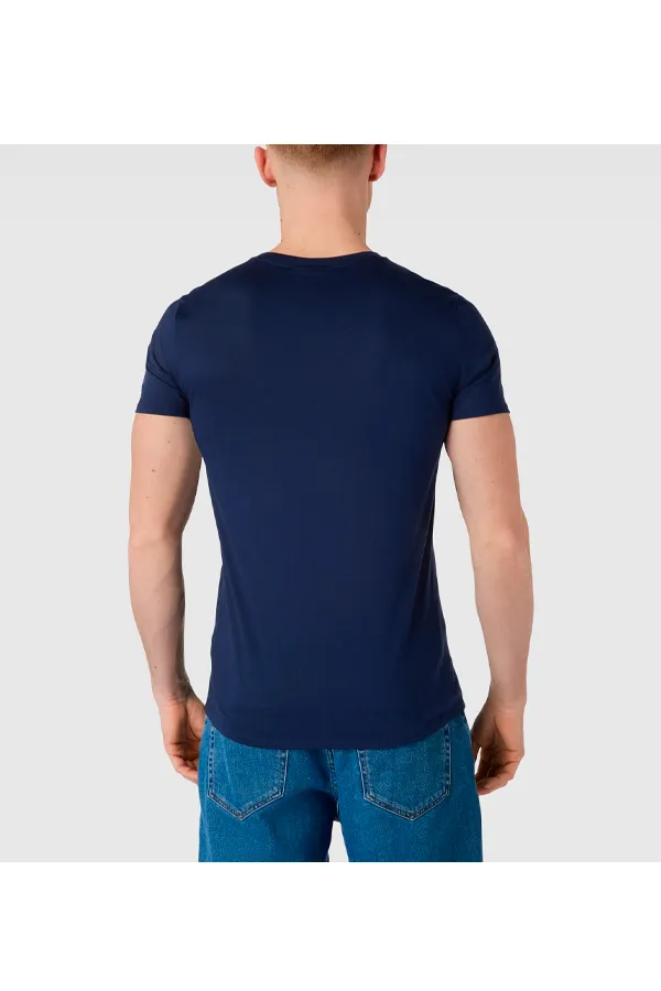 Lacoste Regular V-Neck Logo Tee Navy