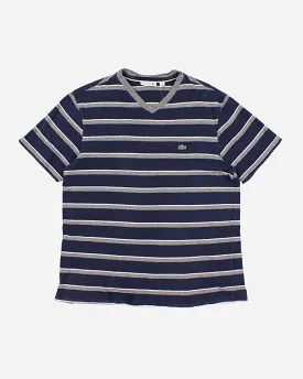 Lacoste Striped V-Neck T-Shirt - L