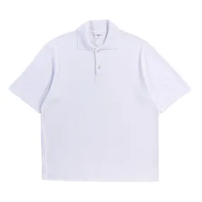 LADY WHITE CO. INTERLOCK TWO BUTTON POLO WHITE