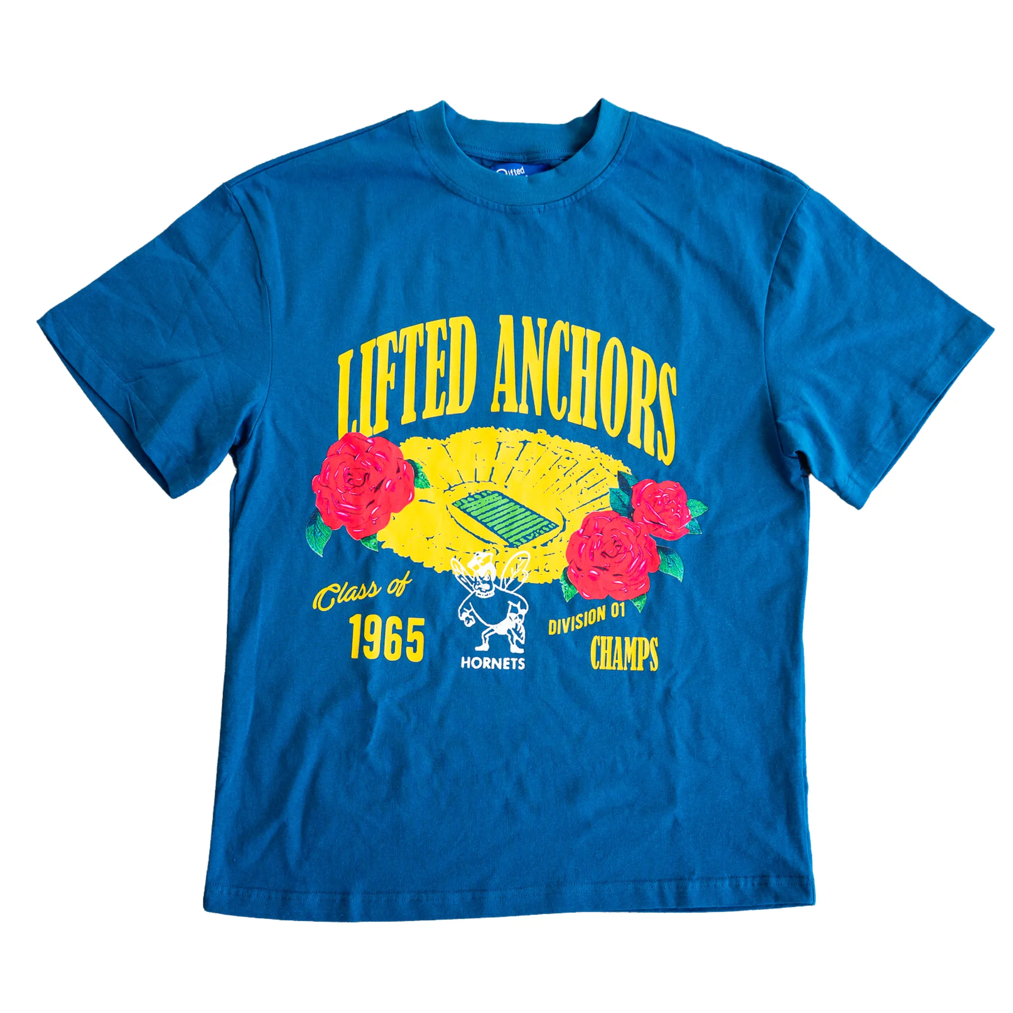 Lifted Anchors Flowers Tee (Slate Blue)