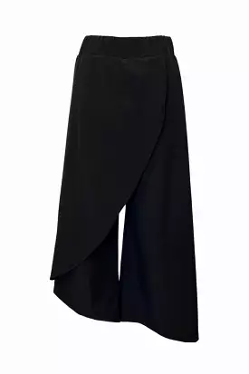 Long Asymmetrical Skort V2 | Techno Black