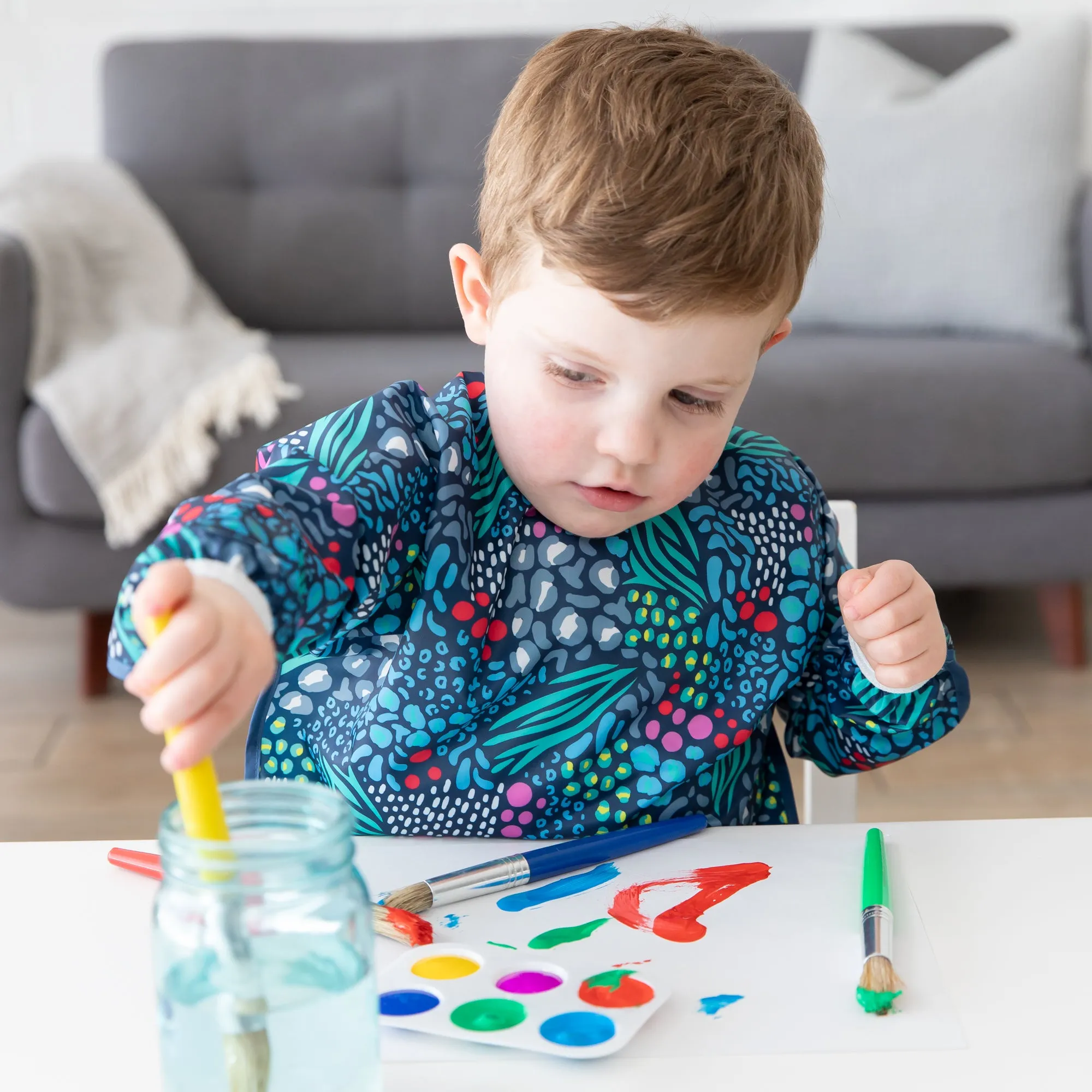 Long-Sleeved Art Smock: Animal Prints