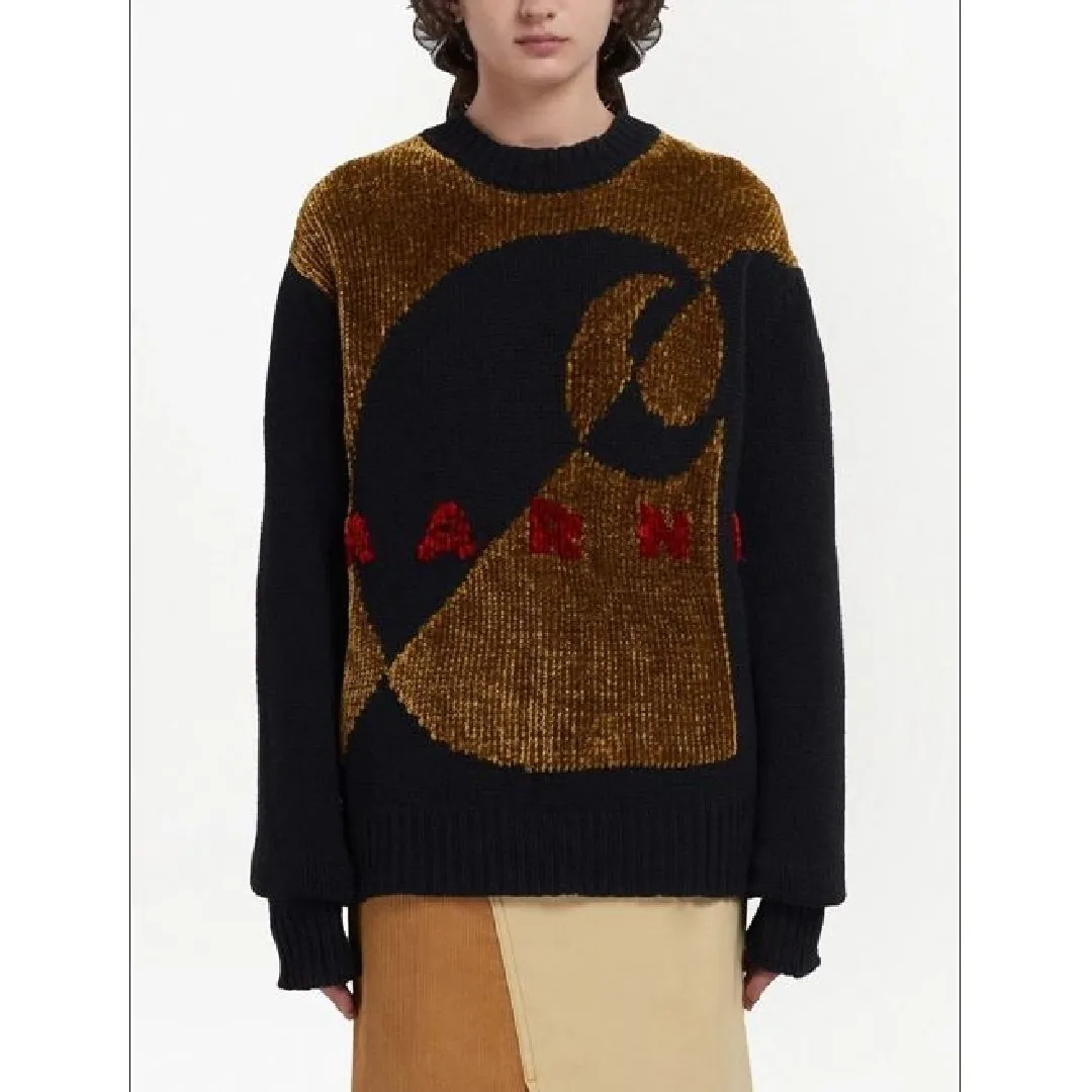 MARNI  |Crew Neck Casual Style Wool Long Sleeves Office Style Logo