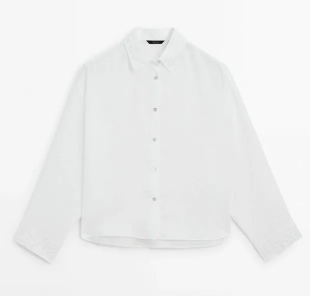 Massimo Dutti  |Casual Style Linen Long Sleeves Plain Elegant Style