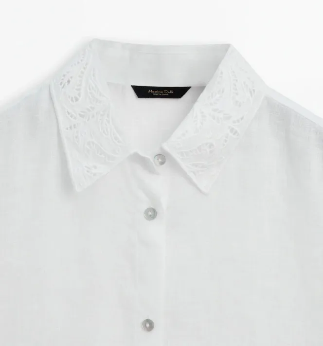 Massimo Dutti  |Casual Style Linen Long Sleeves Plain Elegant Style