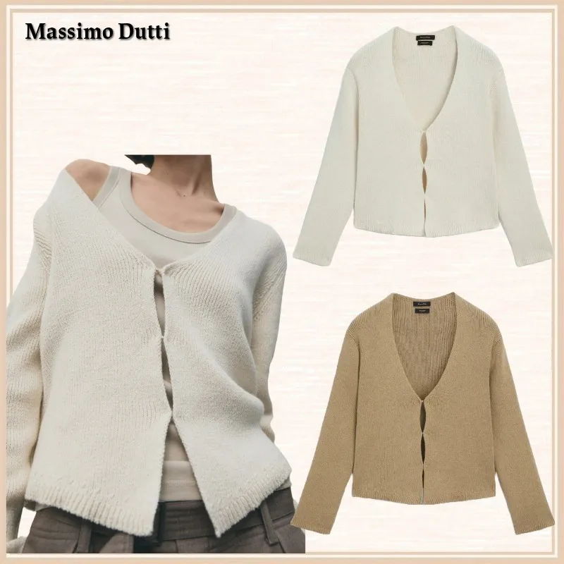 Massimo Dutti  |Casual Style Long Sleeves Plain Cotton Office Style