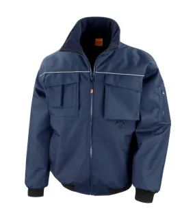 Mens sabre pilot jacket navy WORK-GUARD by Result