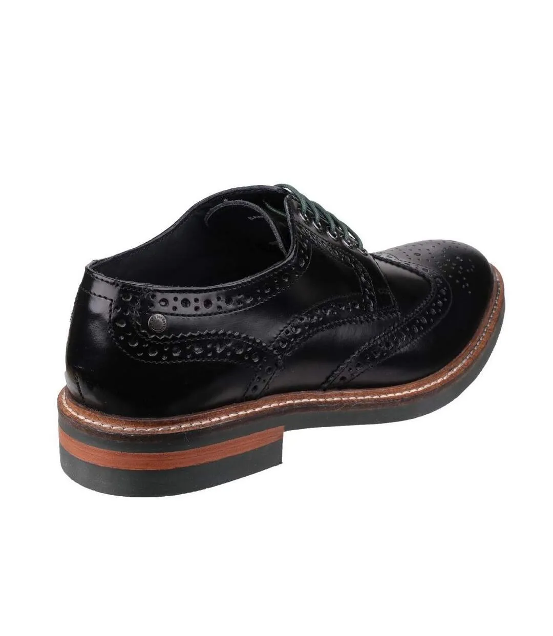 Mens woburn hi shine leather brogue shoe black Base London