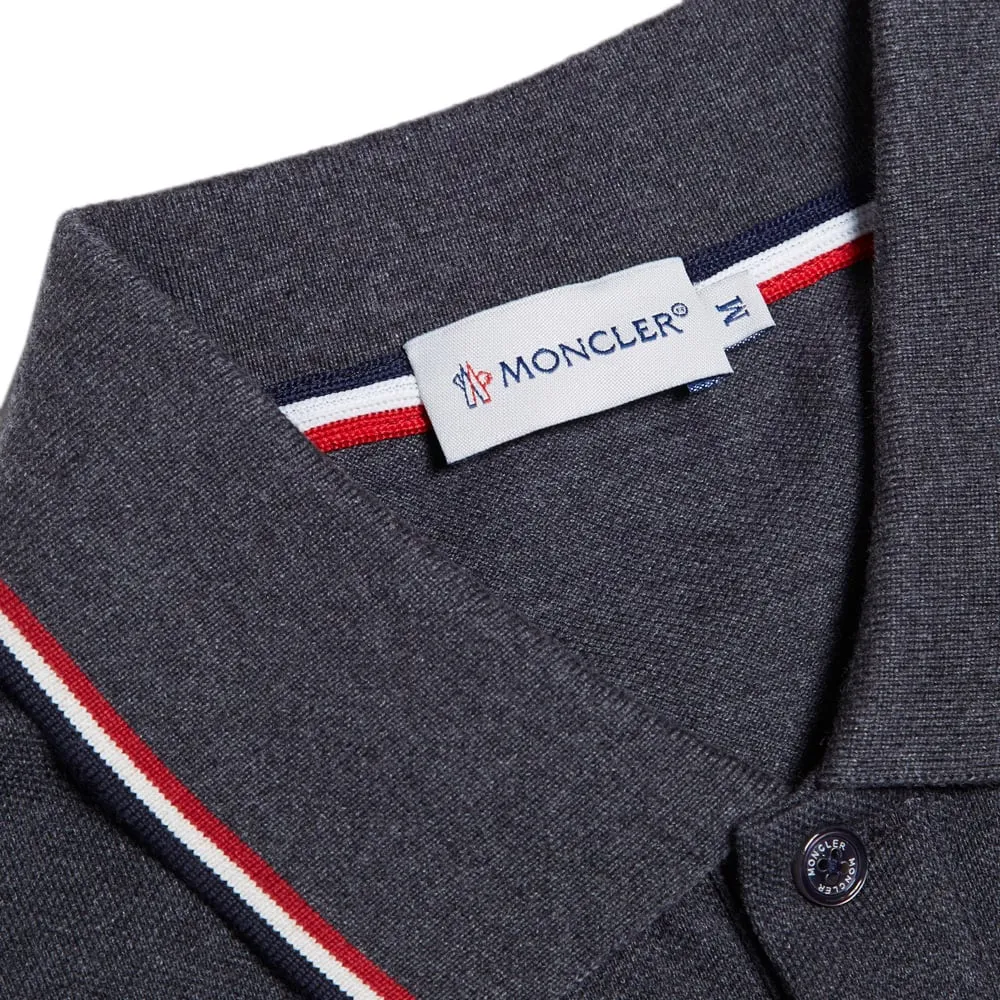 Moncler Long Sleeved Tipped PoloNavy