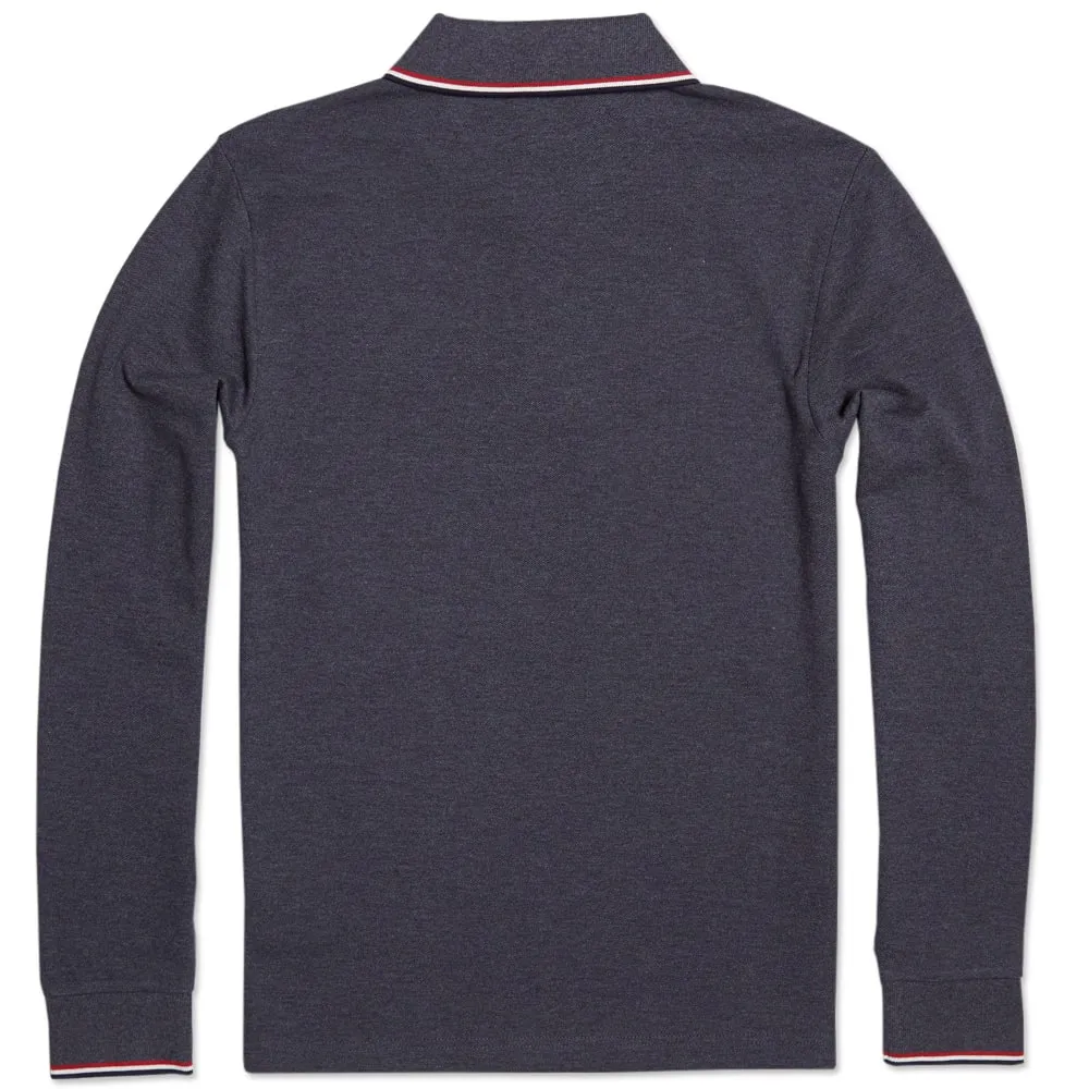 Moncler Long Sleeved Tipped PoloNavy