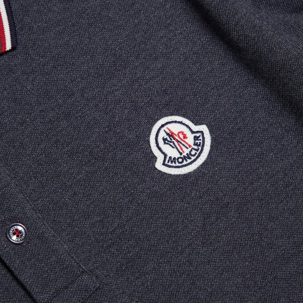 Moncler Long Sleeved Tipped PoloNavy