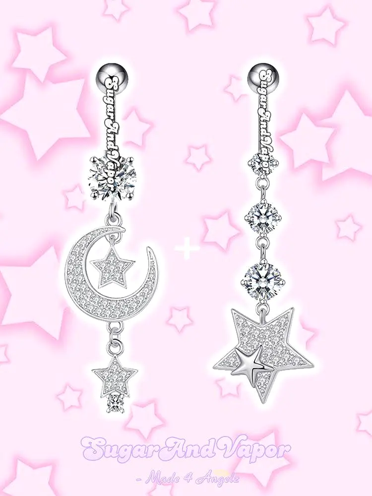 Moon&Star Tassels Belly Ring 2 Pieces Set