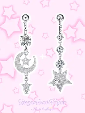 Moon&Star Tassels Belly Ring 2 Pieces Set