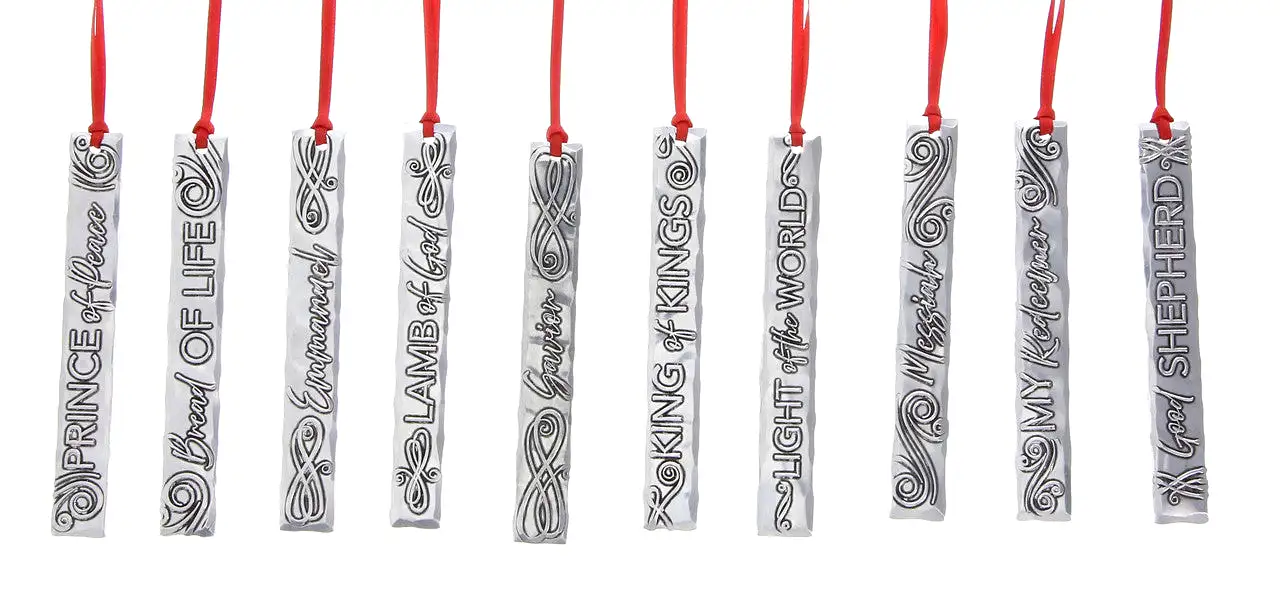 NEW! Names of Jesus Icicle Ornament Set (10 Pieces) by Wendell August Made in USA 1JESUS034S10