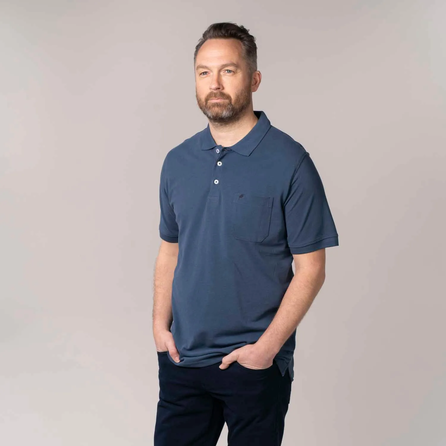 Niels Short-sleeve Polo - Dark Denim