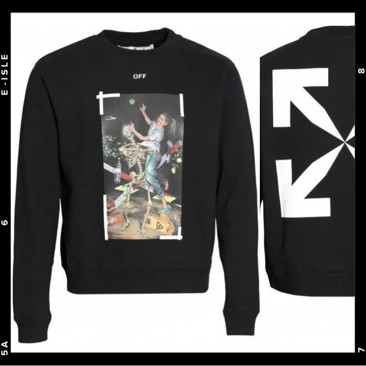 Off-White  |Crew Neck Street Style Long Sleeves Plain Logo Sweatshirts