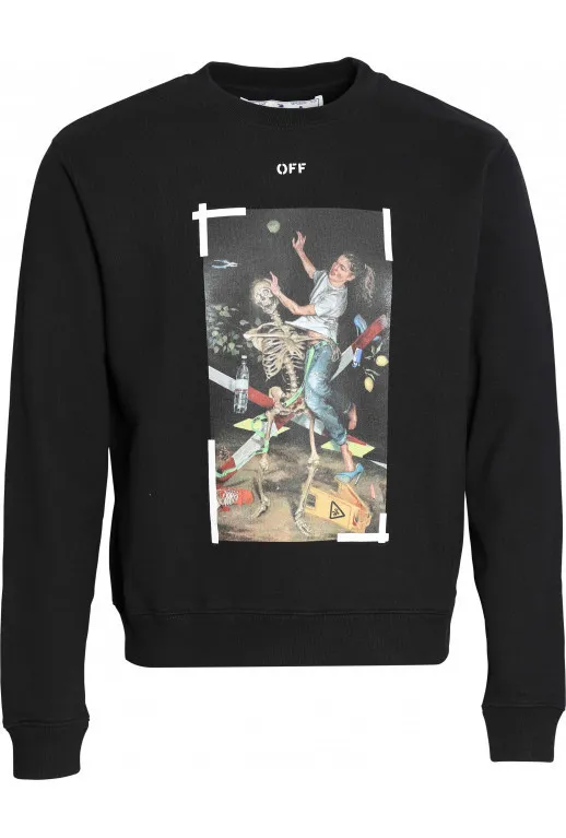 Off-White  |Crew Neck Street Style Long Sleeves Plain Logo Sweatshirts