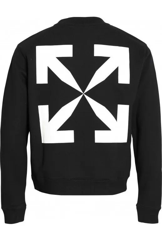 Off-White  |Crew Neck Street Style Long Sleeves Plain Logo Sweatshirts