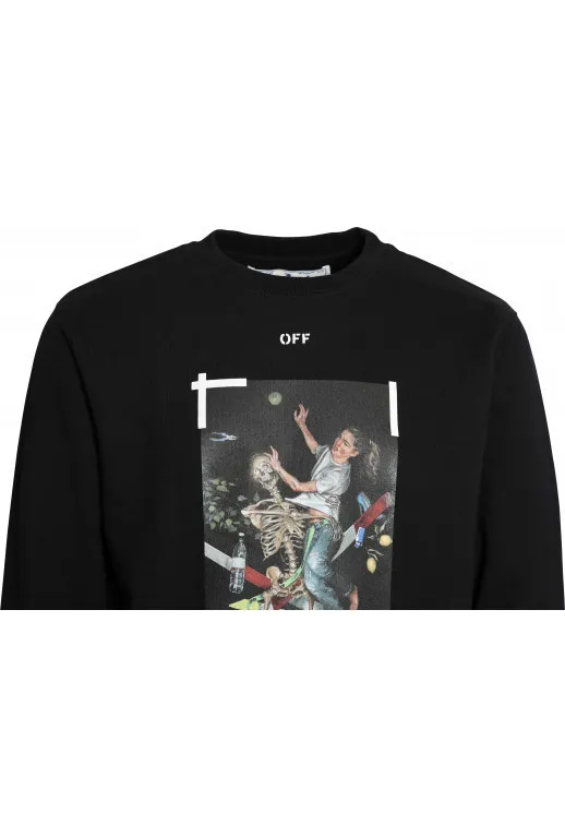 Off-White  |Crew Neck Street Style Long Sleeves Plain Logo Sweatshirts