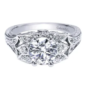 Paisley Filigree Design Diamond Engagement Mounting