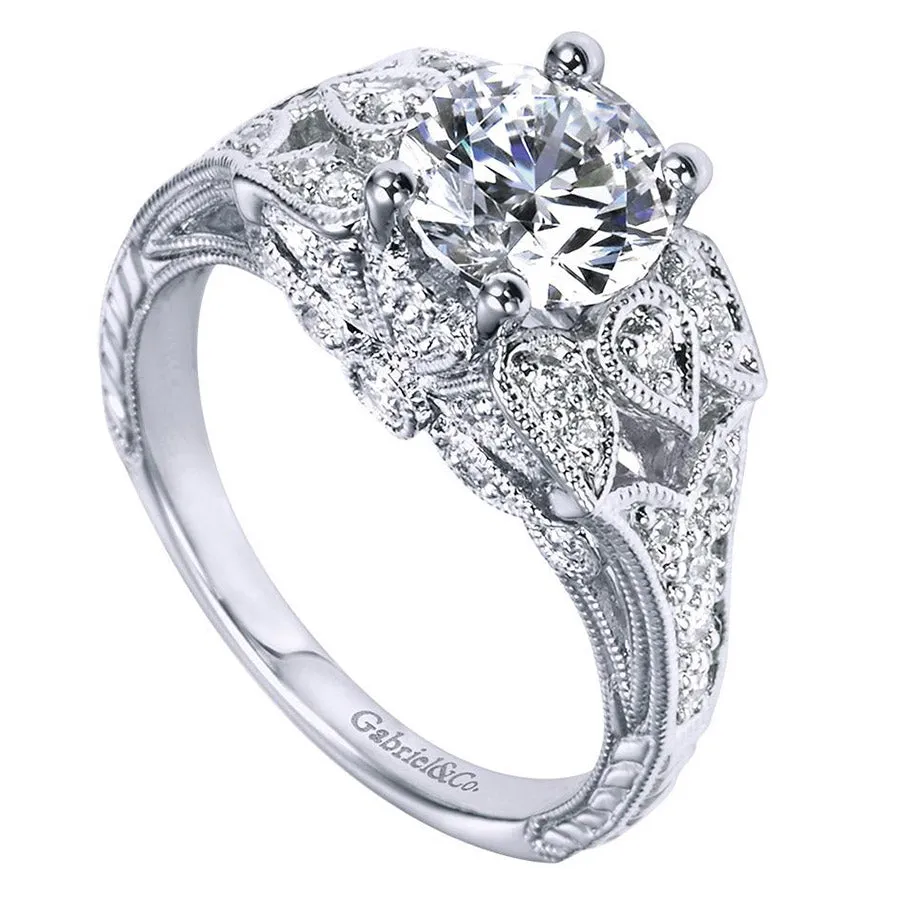 Paisley Filigree Design Diamond Engagement Mounting