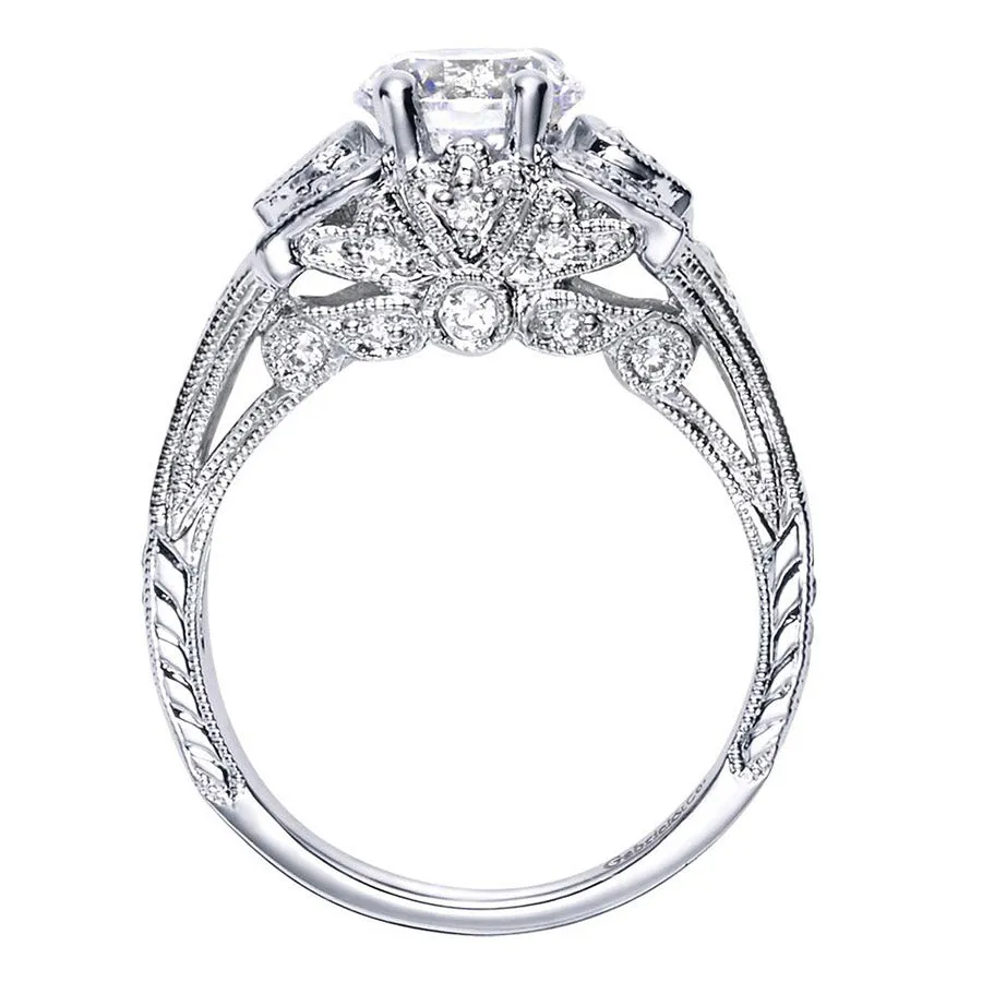 Paisley Filigree Design Diamond Engagement Mounting