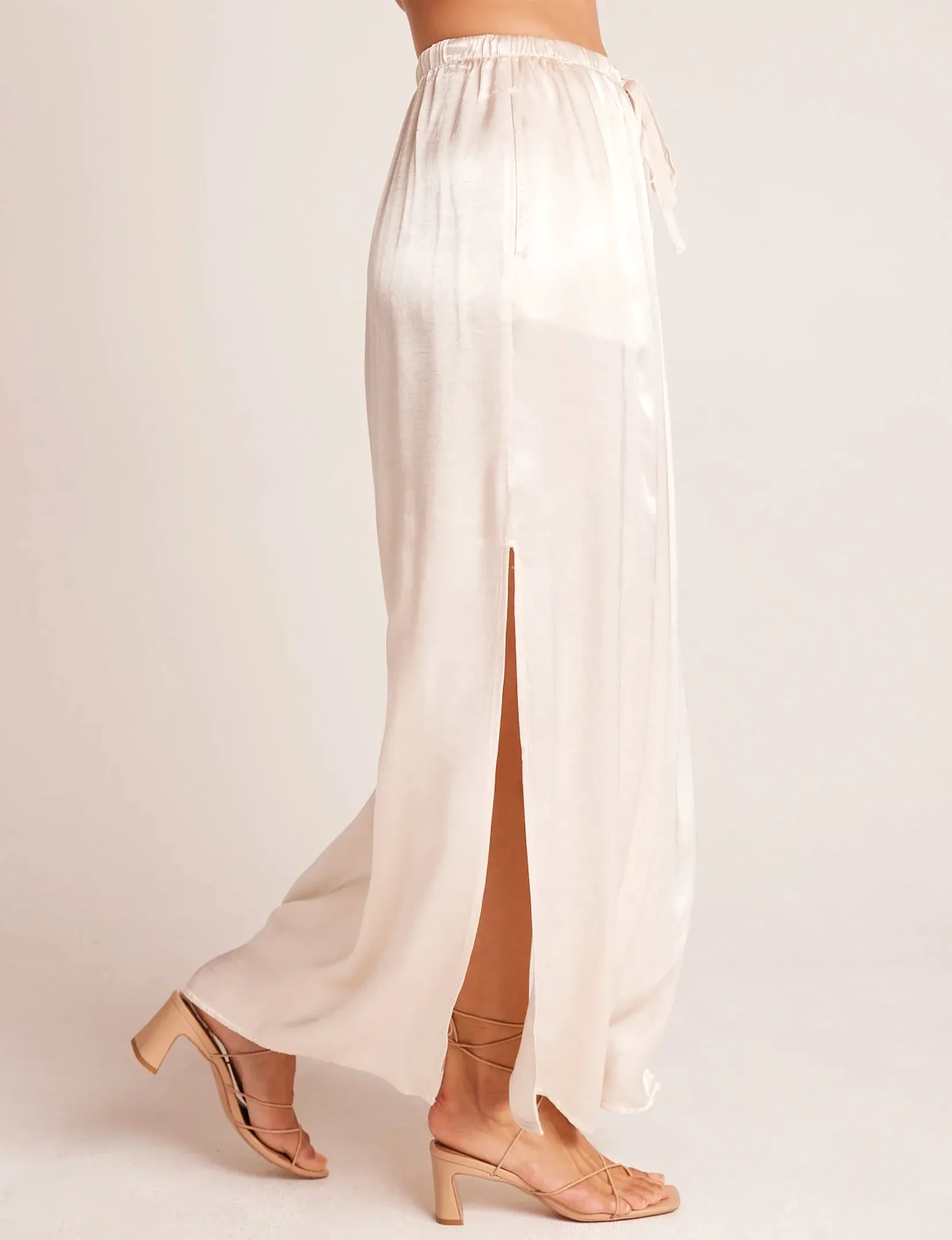 Pleat Front Maxi Skirt, Playa Sand