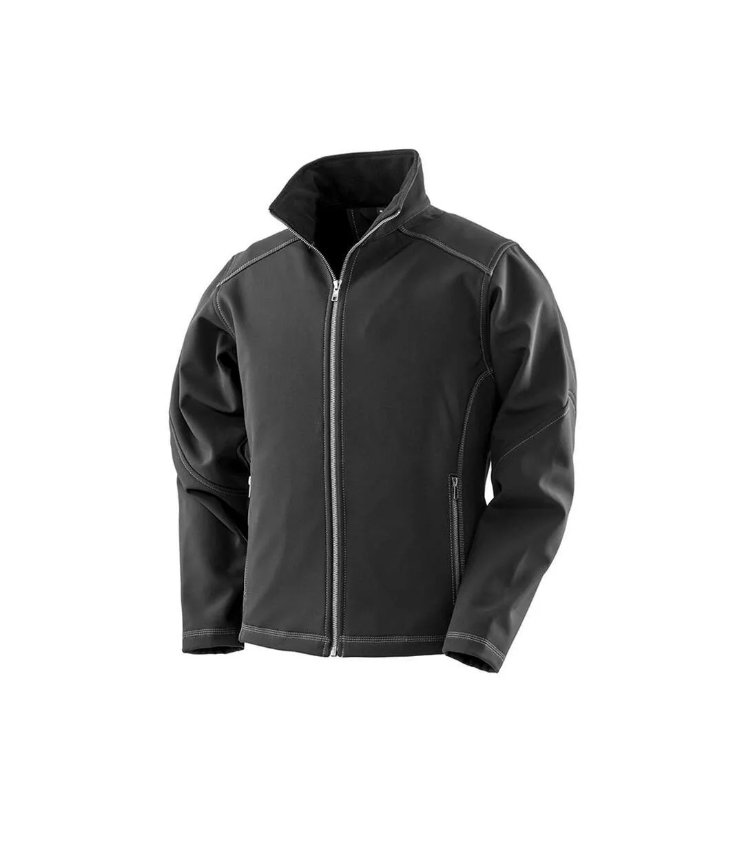 Result work-guard womens/ladies treble stitch soft shell jacket black WORK-GUARD by Result