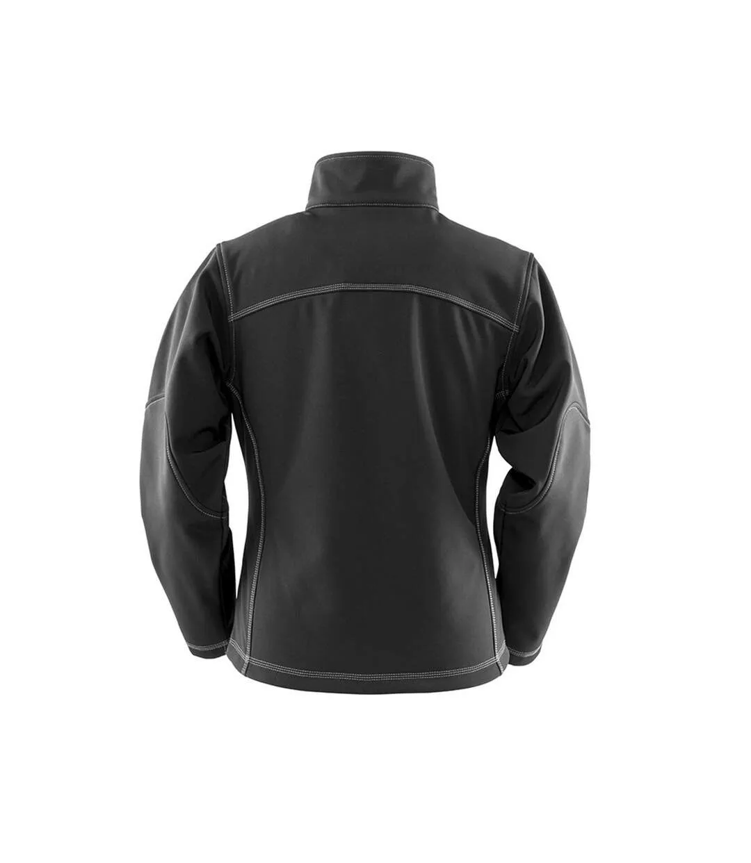 Result work-guard womens/ladies treble stitch soft shell jacket black WORK-GUARD by Result