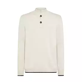 Rigaut long sleeved knitted polo in Cotton