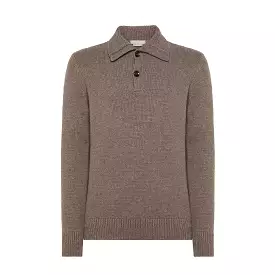 Rigaut long sleeved knitted polo in Wool Cashmere