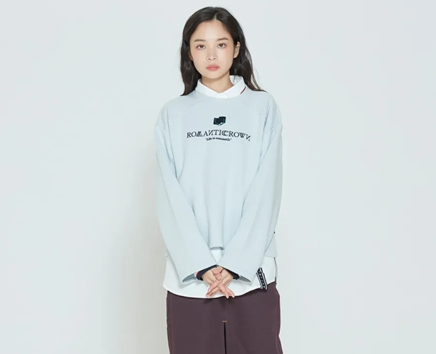 ROMANTIC CROWN  |Unisex Street Style Long Sleeves Plain Cotton Logo