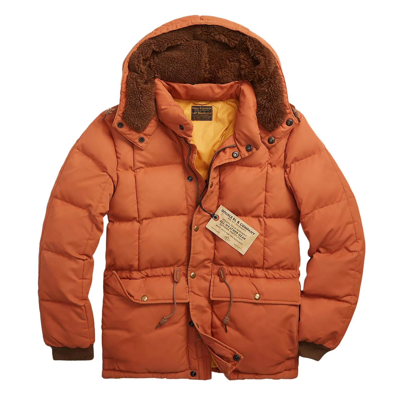 RRL by Ralph Lauren Quilted Hooded Jacket Burnt Orange