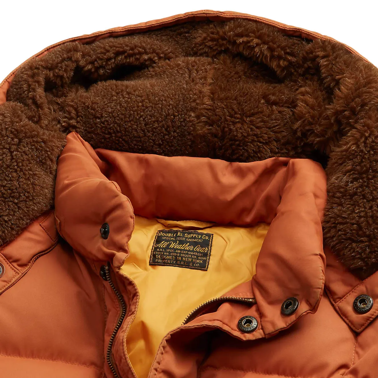 RRL by Ralph Lauren Quilted Hooded Jacket Burnt Orange