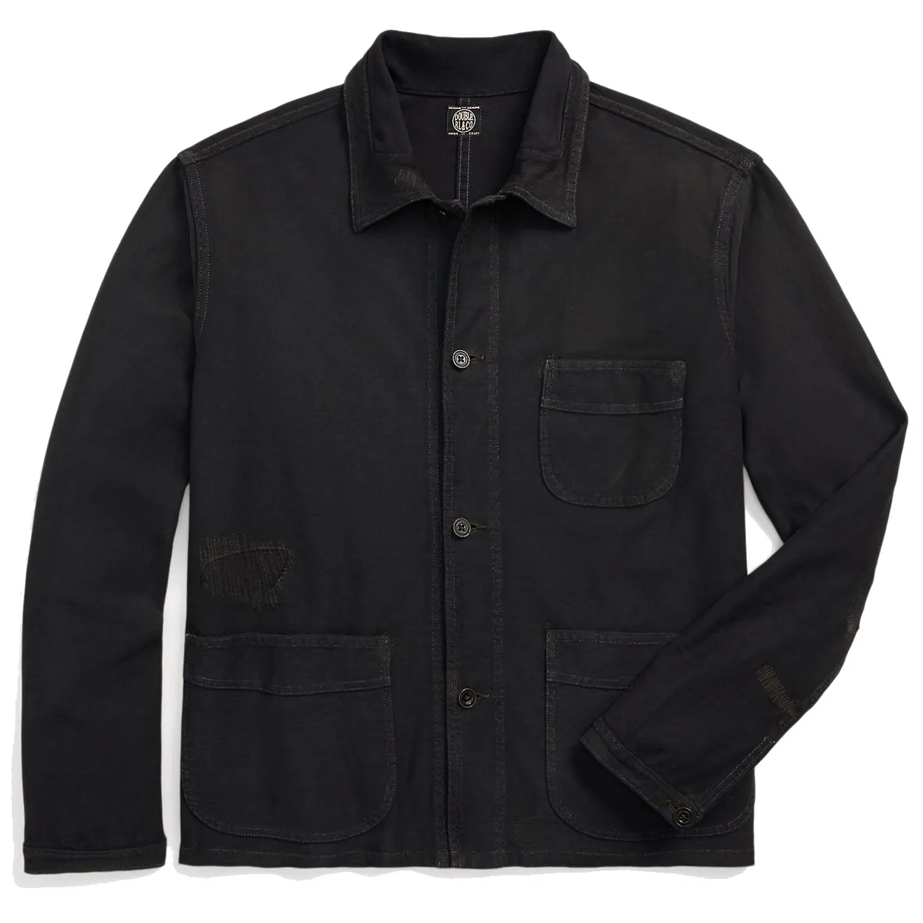 RRL by Ralph Lauren Repaired Jersey Work Jacket Faded Black