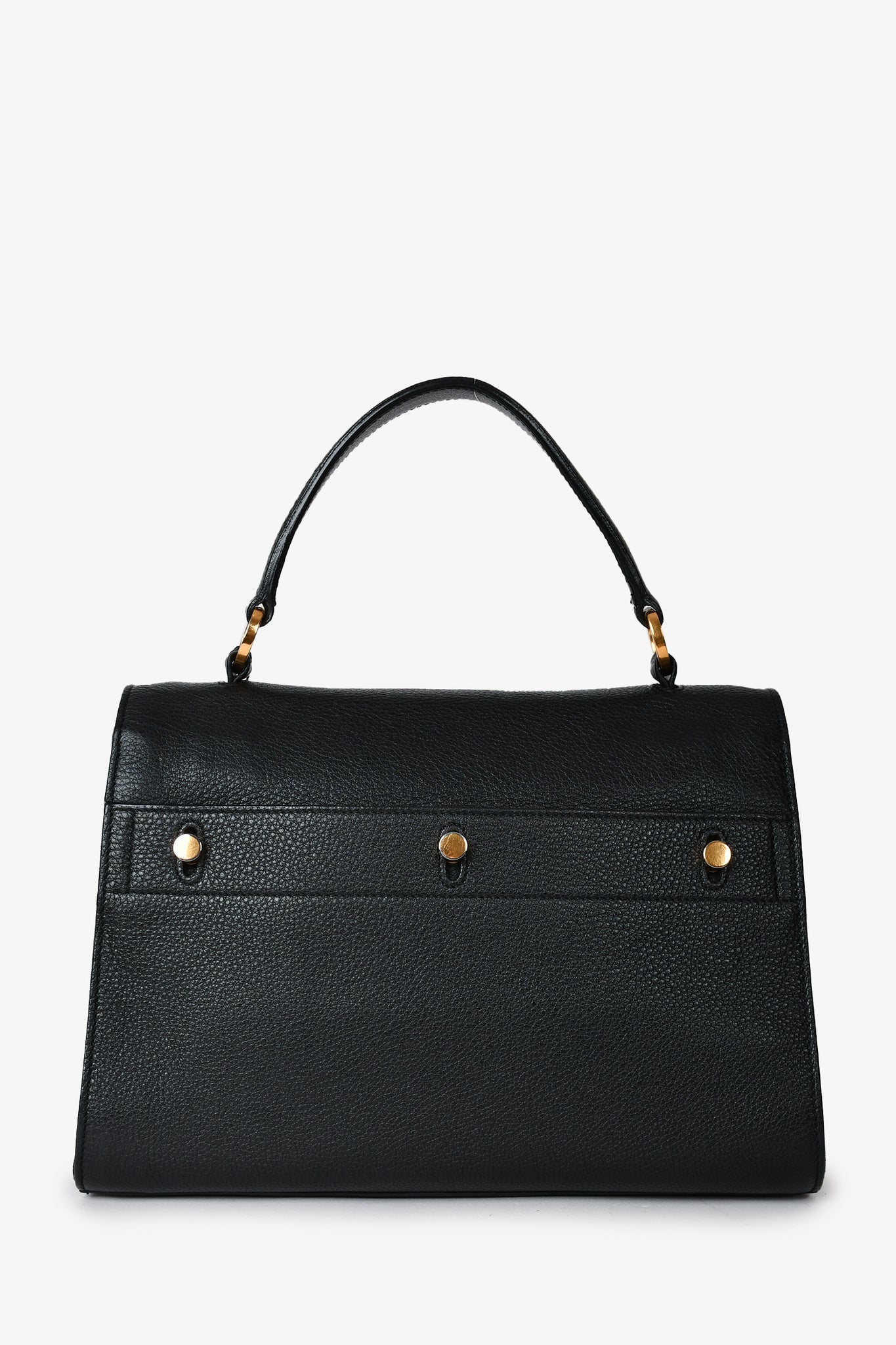 Saint Laurent Black Leather Muse II Two Way Bag with Strap