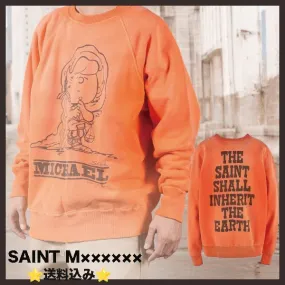 Saint Mxxxxxx  |Crew Neck Unisex Street Style Long Sleeves Plain Cotton Logo