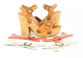 Sara Cork Pack - Camel, White Floral, Light Red Straps