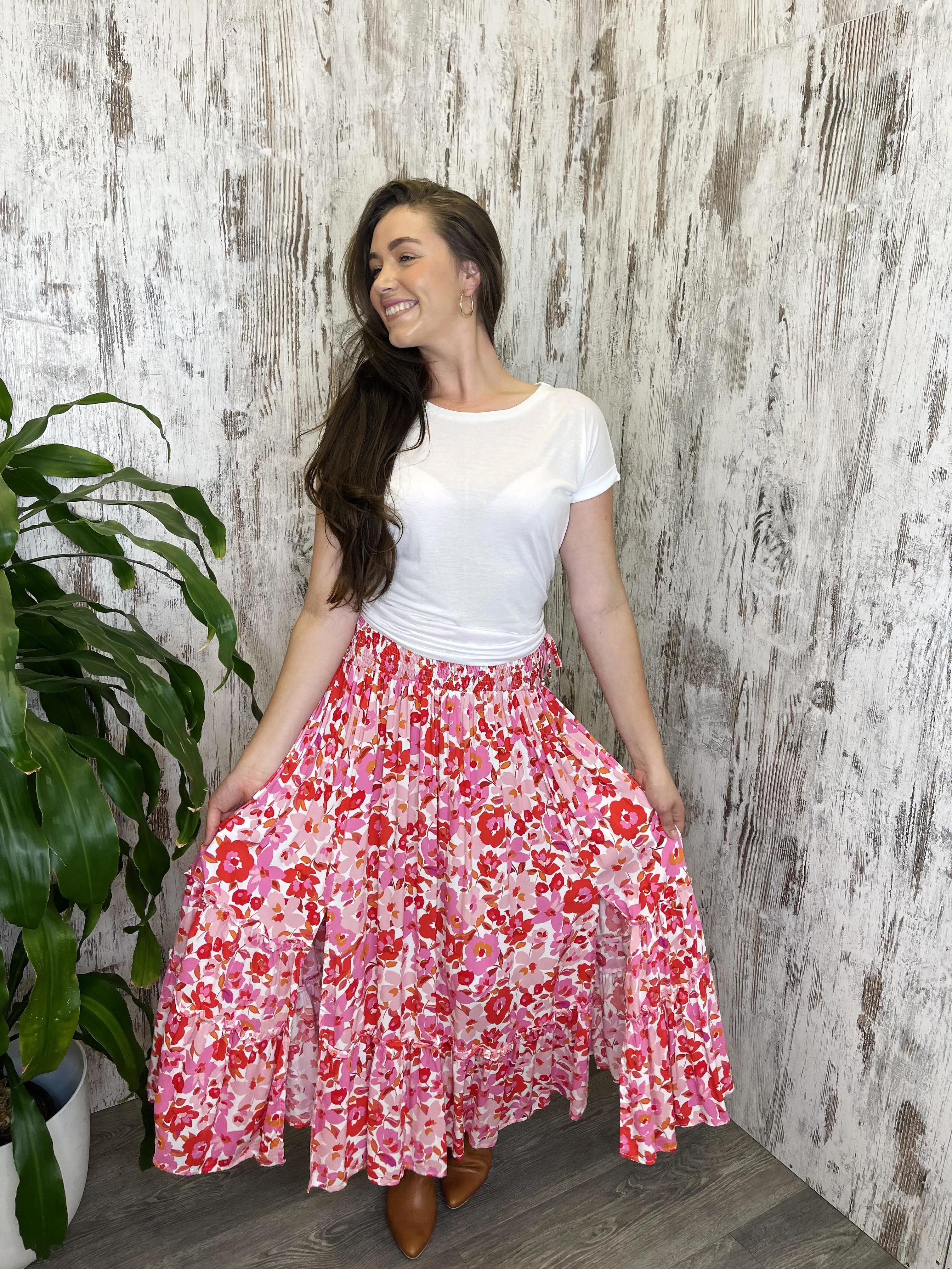 Sasha Maxi Skirt - Pink Blossom