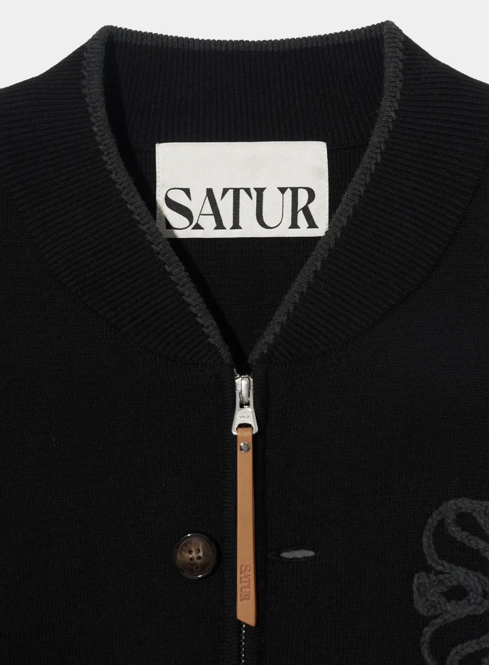 SATUR  |Unisex Street Style Long Sleeves Plain Cotton Logo Cardigans