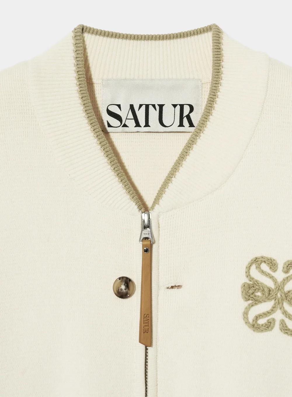 SATUR  |Unisex Street Style Long Sleeves Plain Cotton Logo Cardigans