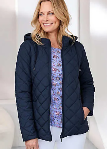 Showerproof Hooded Quilted Jacket by Cotton Traders | Look Again