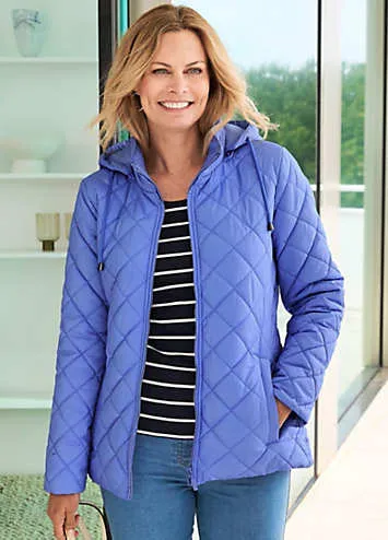 Showerproof Hooded Quilted Jacket by Cotton Traders | Look Again